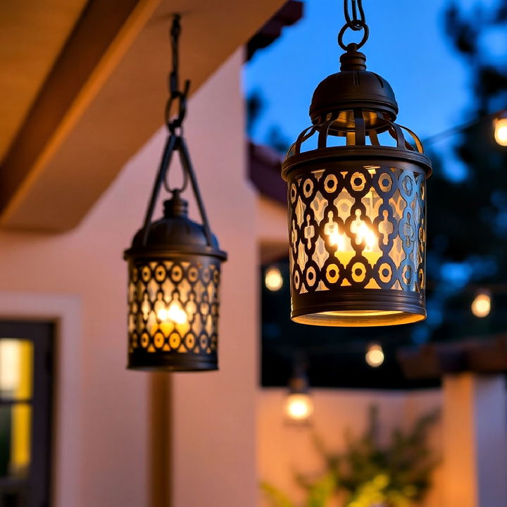 hanging lanterns to bring light to your spanish patio