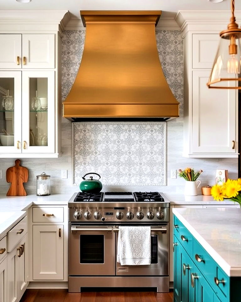 highlight elegance with a brass range hood