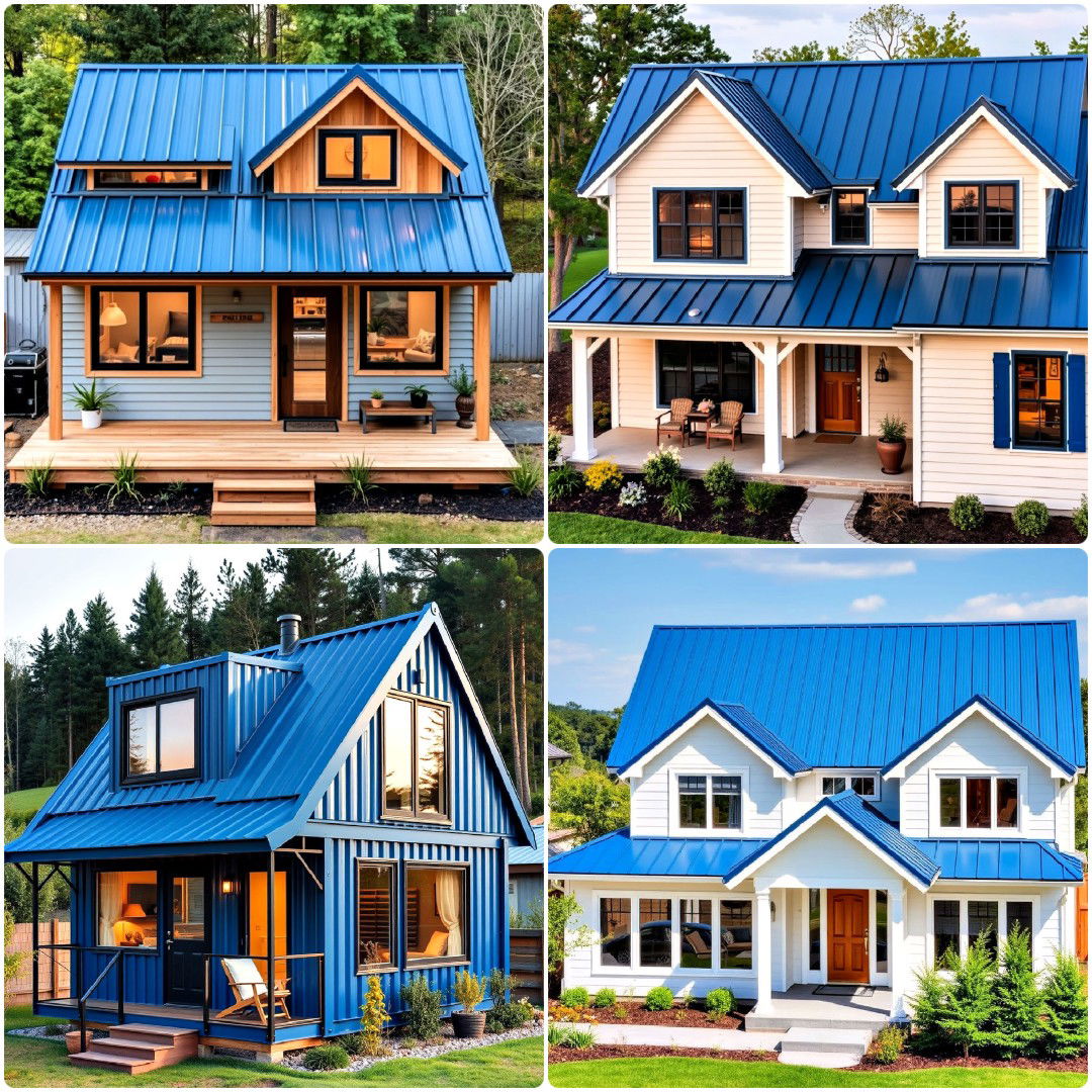 20 Houses With Blue Metal Roofs for Inspiration