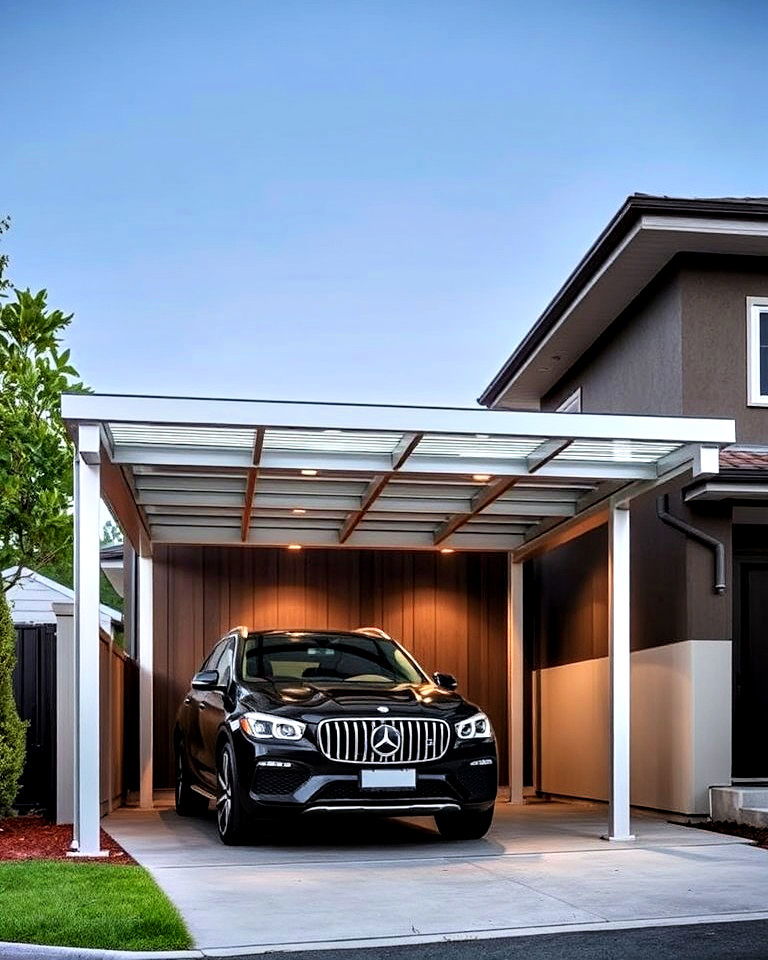 industrial inspired steel carport