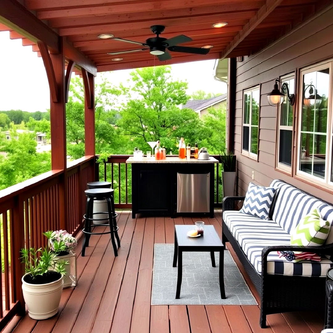 install an outdoor bar on second floor deck