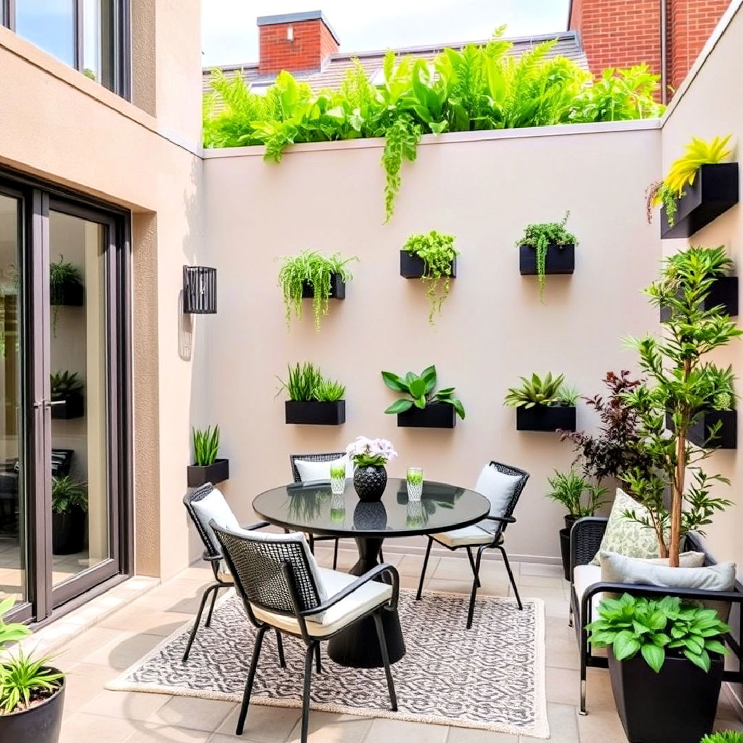 integrate built in planters for patio