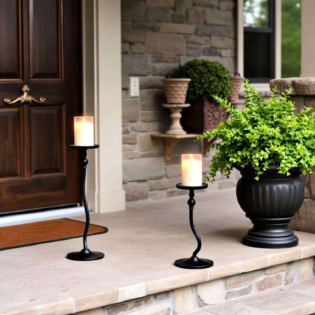 iron candle holders to your porch decor