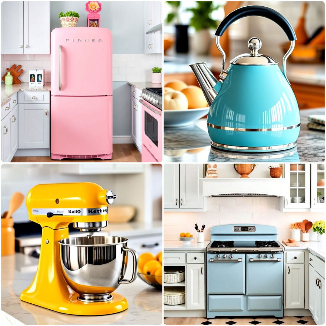 kitchen with colored appliances ideas