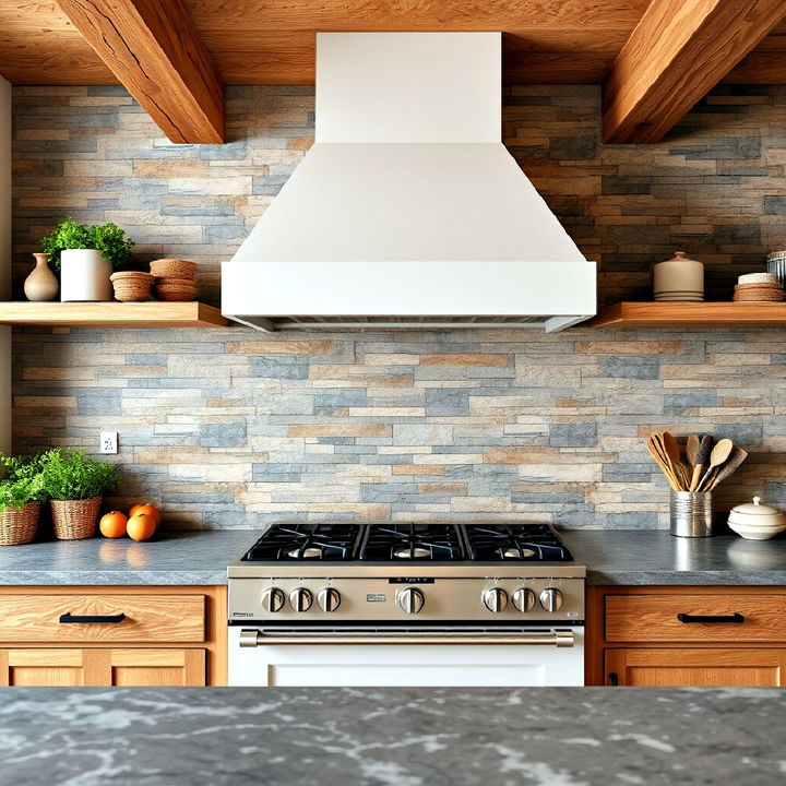 layered slate detail backsplash