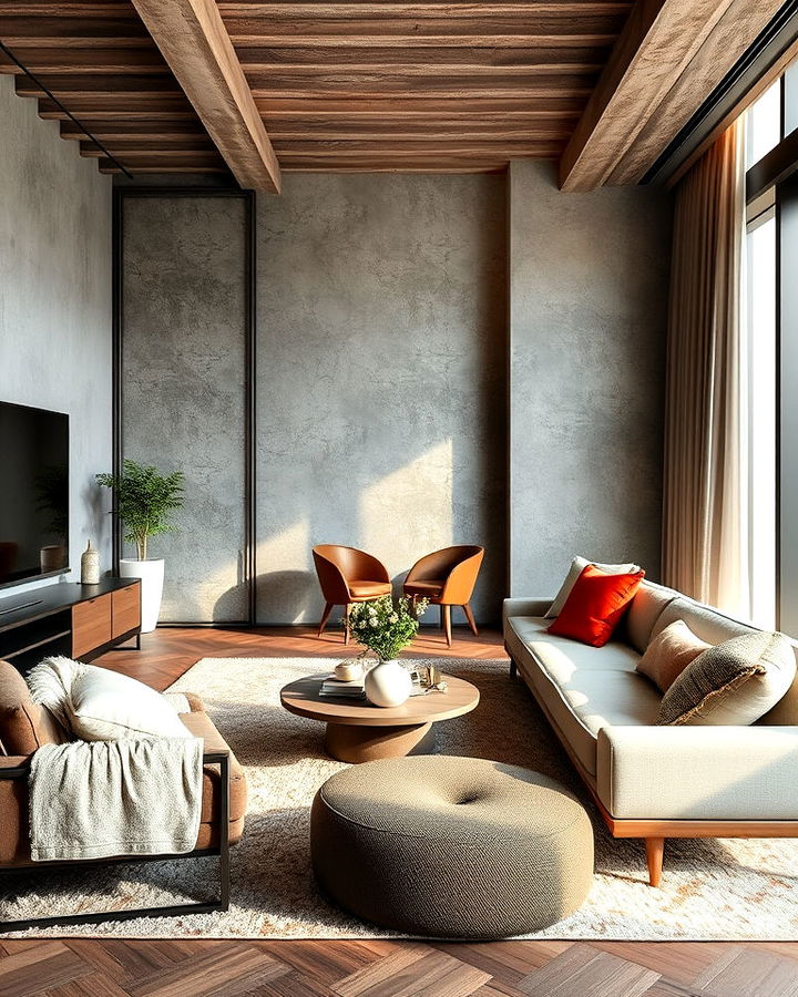 layered textures condo interior design