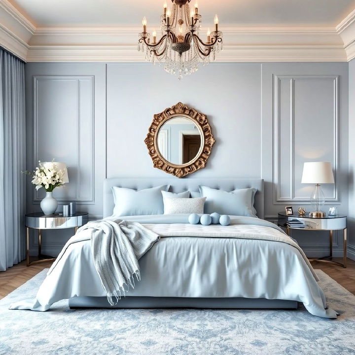 light blue and silver decor for a luxe touch