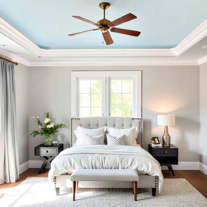 light blue ceiling for a soft fresh look