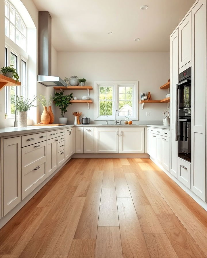 light oak floor to brighten up kitchen