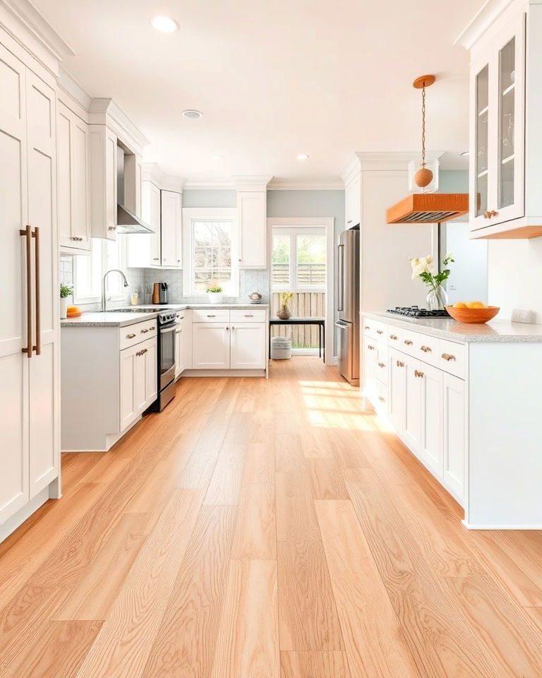 light oak wood flooring for kitchen