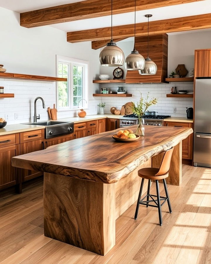 live edge wooden island for kitchen