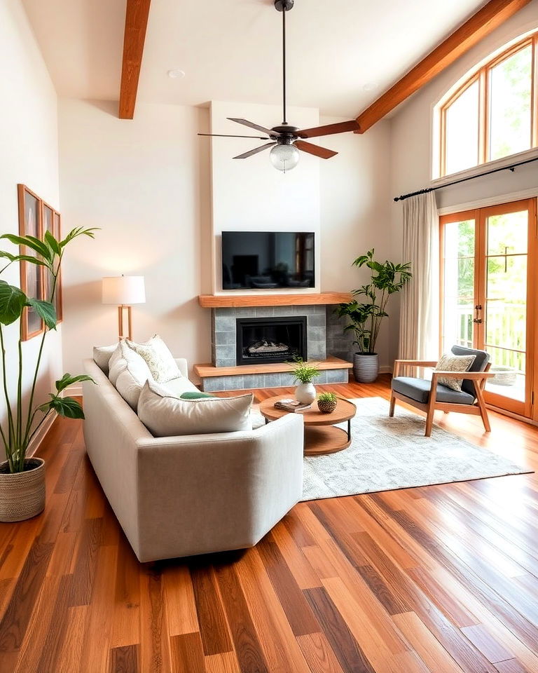 living room bamboo flooring