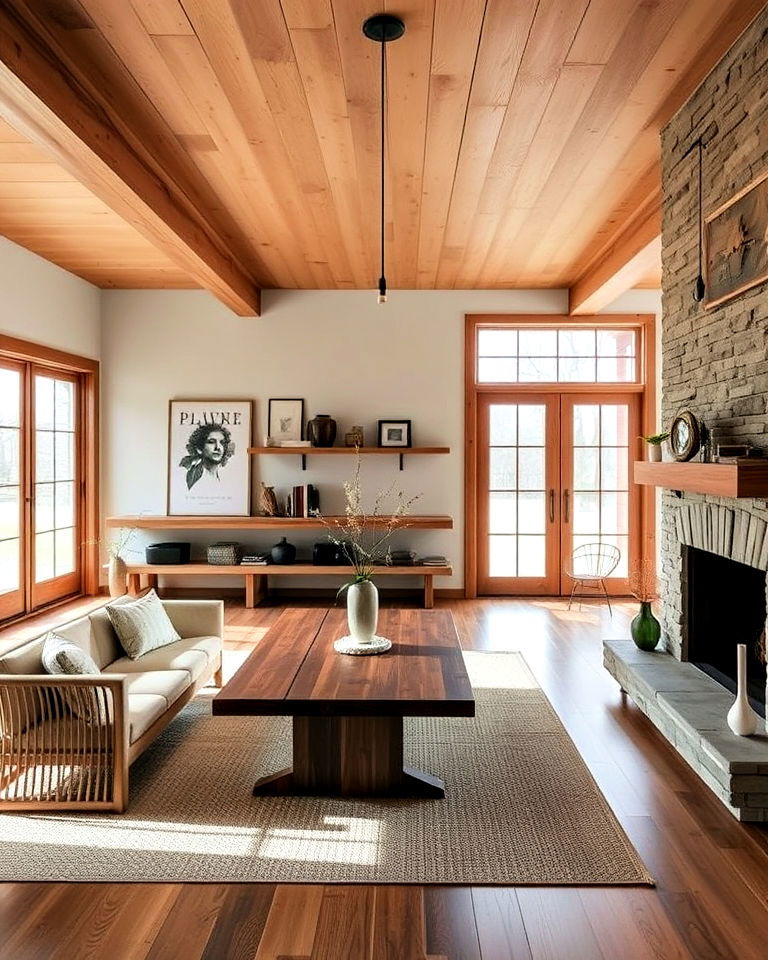 low horizontal lines to define prairie style interior