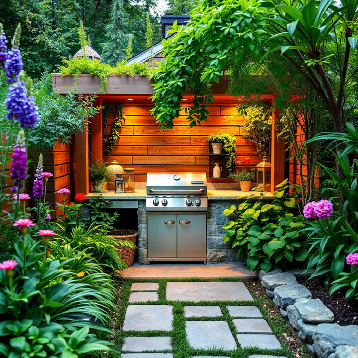 lush garden grilling corner