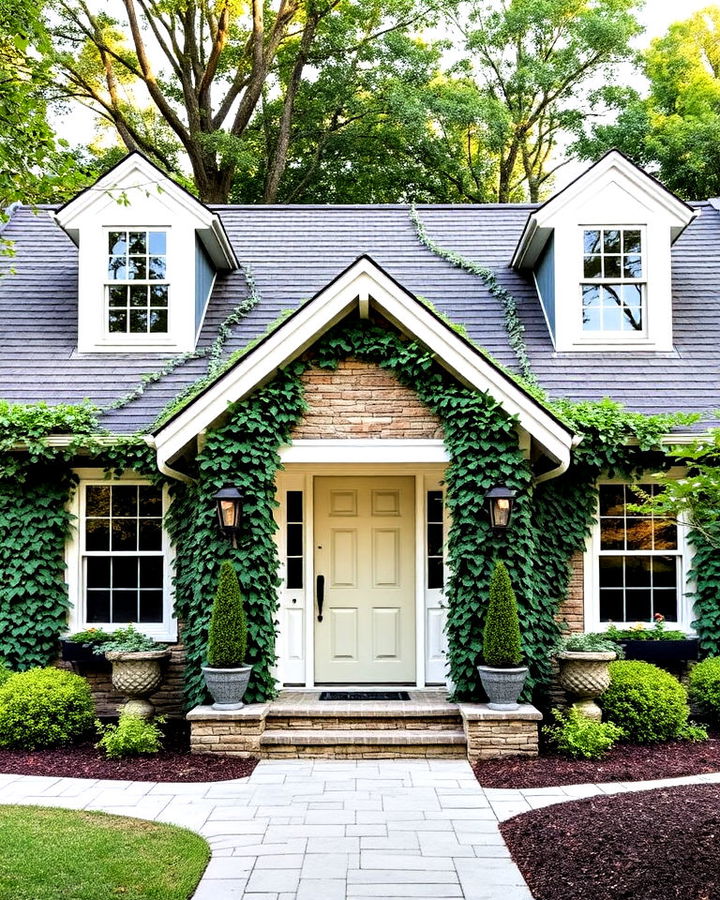 lush ivy covered exterior walls