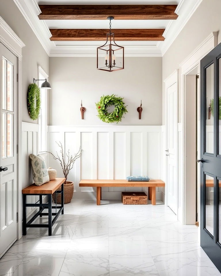 luxurious mudroom marble tiles floor