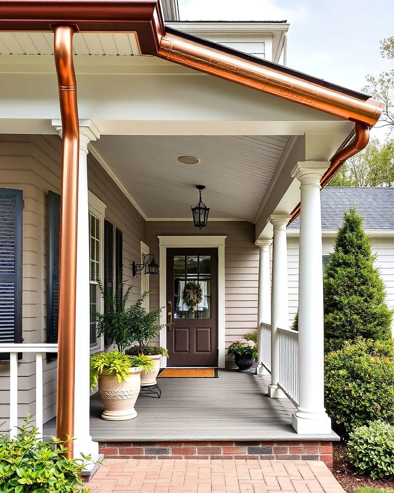 luxury copper gutters and downspouts