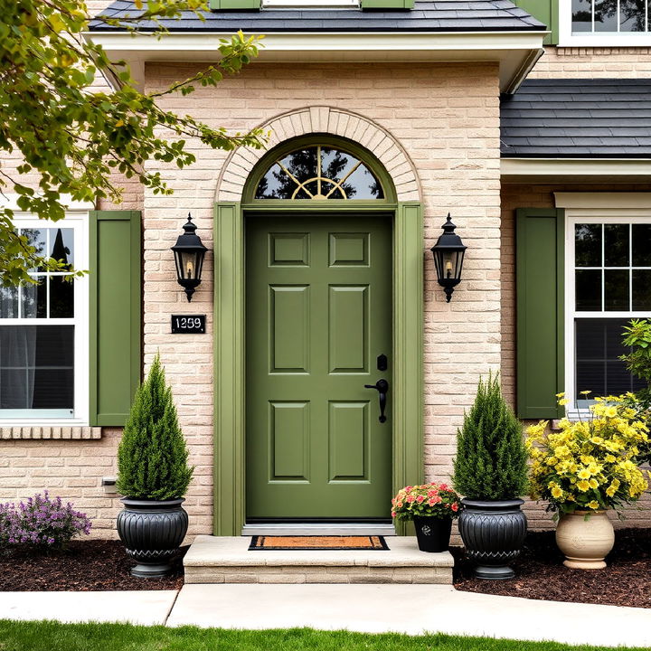 make a statement with an olive green front door