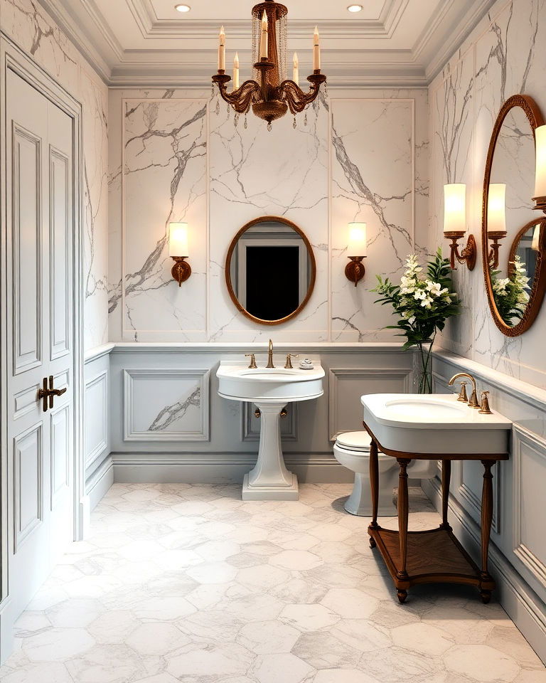 marble hexagon tiles for a luxurious look