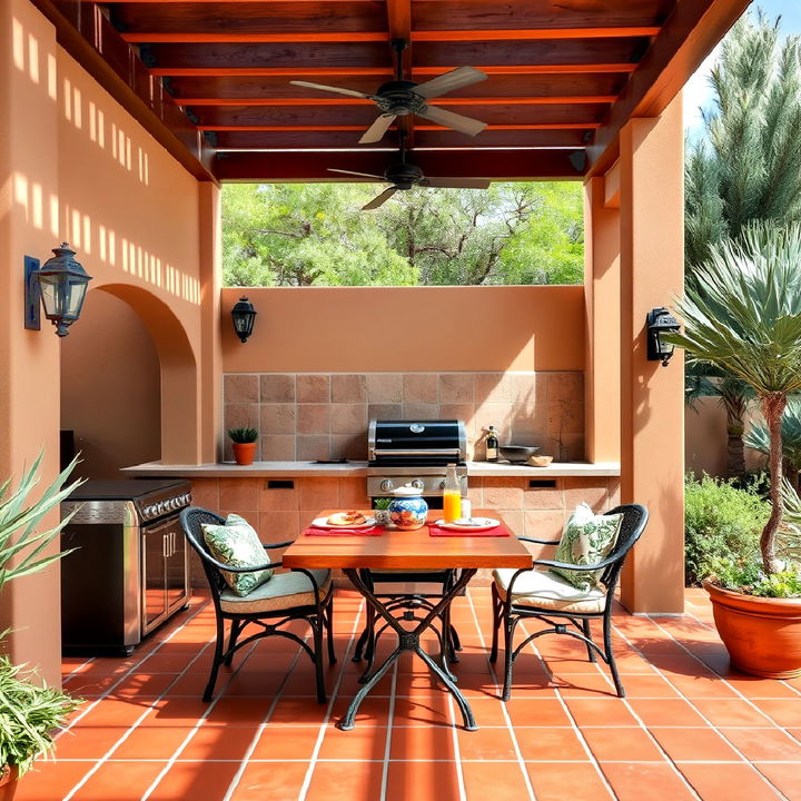 mediterranean outdoor grill retreat