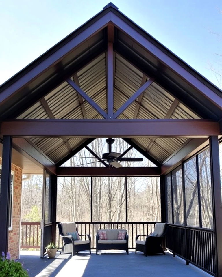 metal roof over a screened porch idea