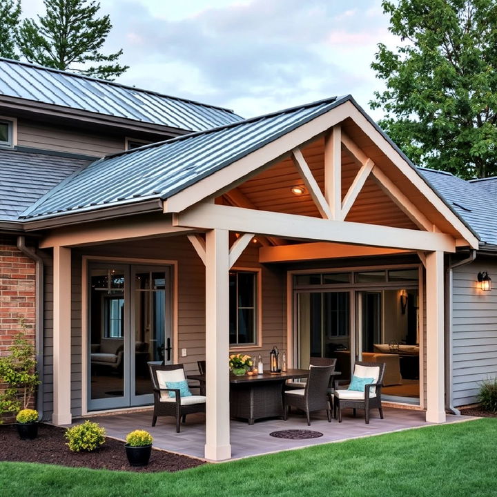 metal roofing for a modern gable patio