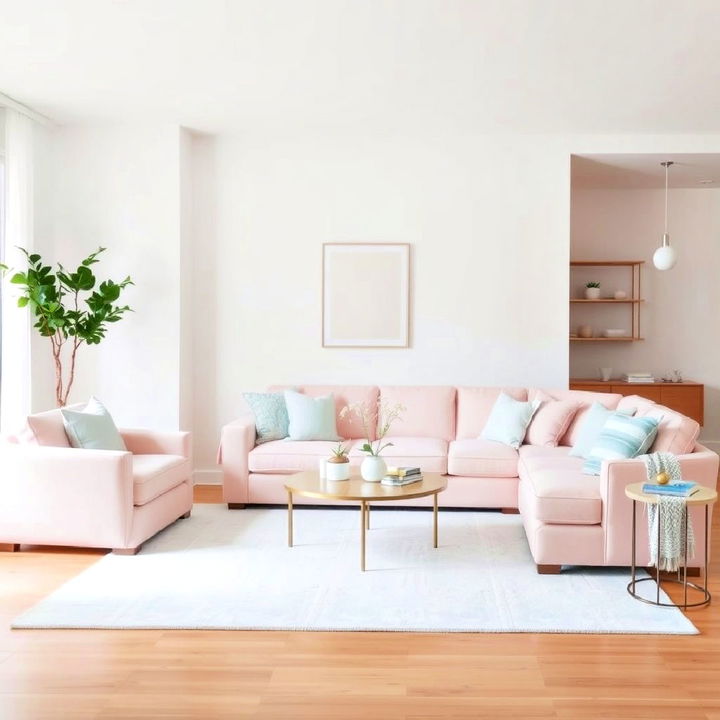 minimalist design with subtle pastel pink and blue accents