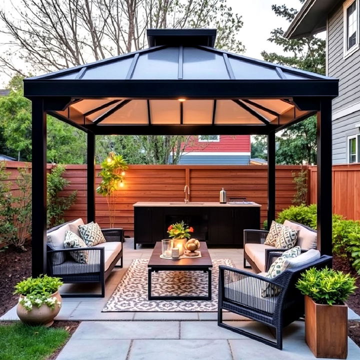 minimalist gazebo with simple clean aesthetics