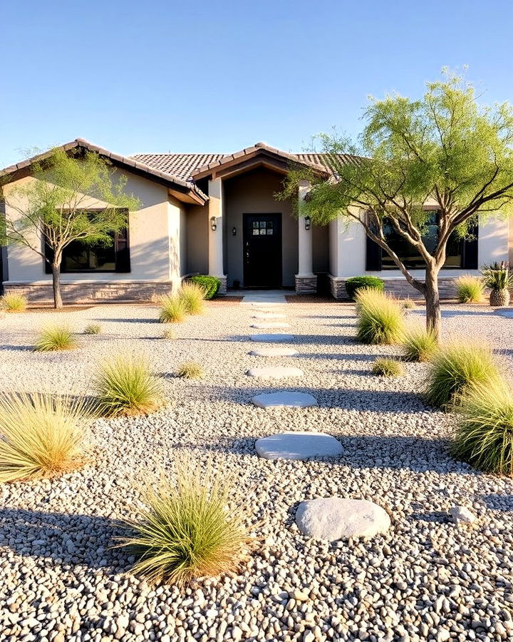 minimalist gravel yard design