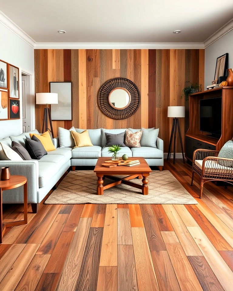 mixed wood tones floor