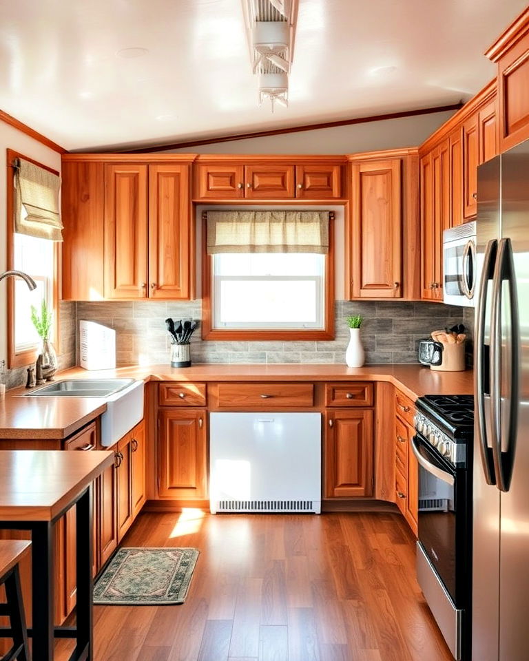 mobile home solid wood cabinets