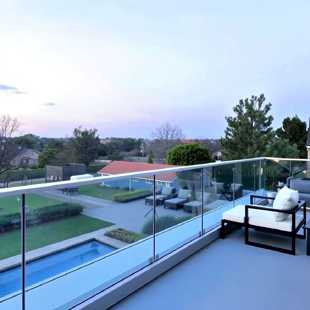 modern glass railing for 2nd floor deck