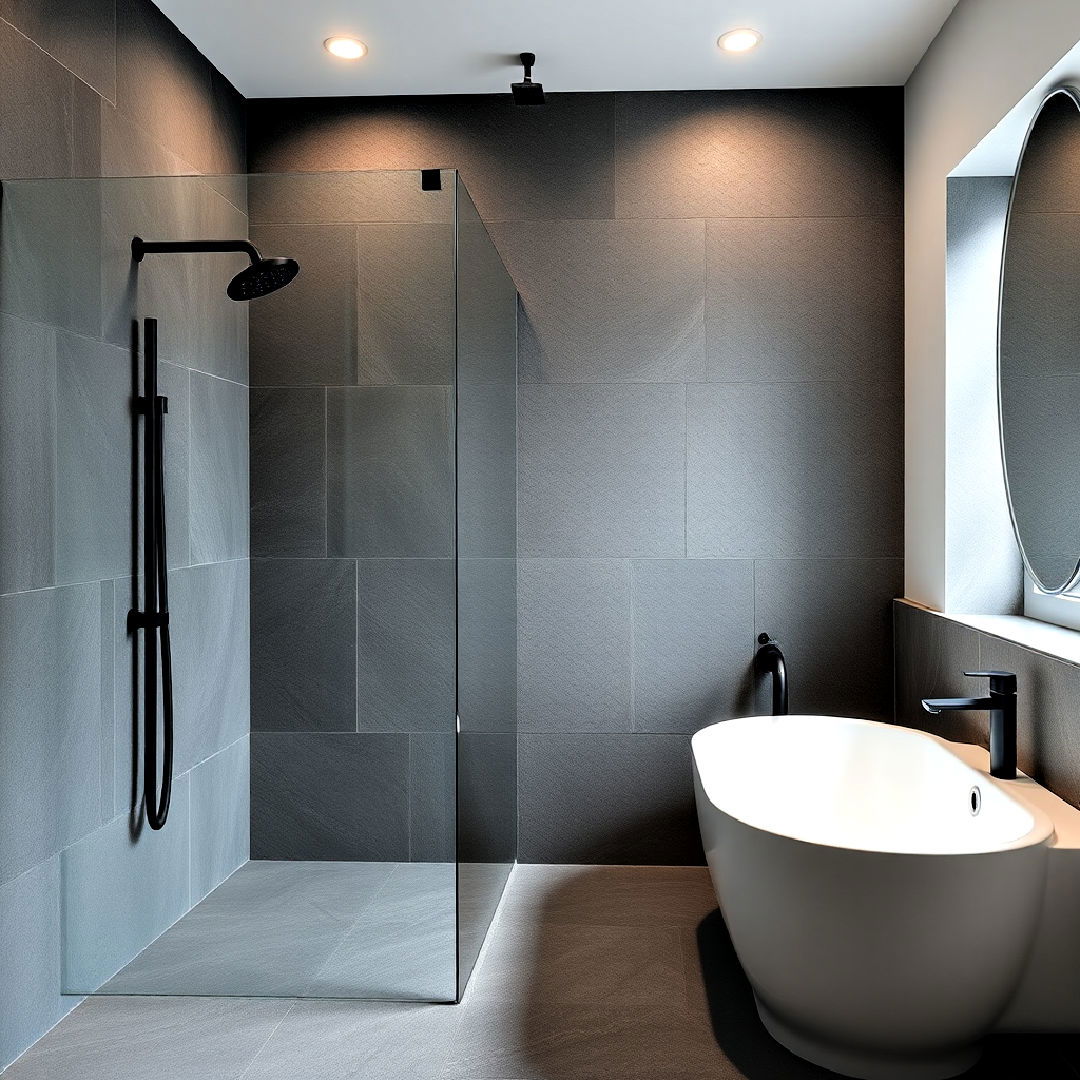modern soapstone shower