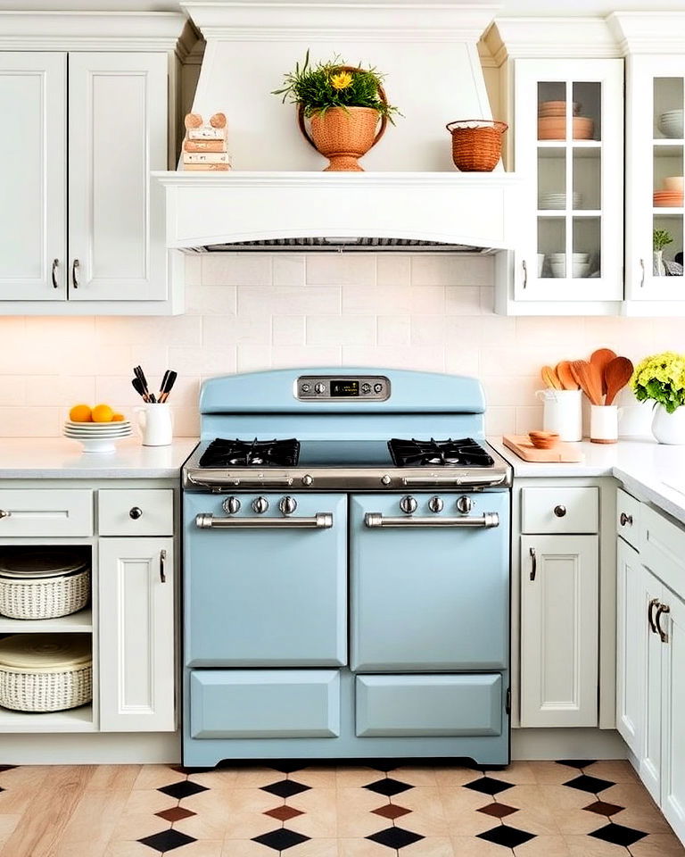 modern twist pastel blue oven