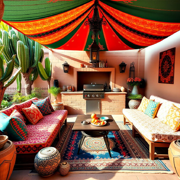 moroccan inspired grilling lounge