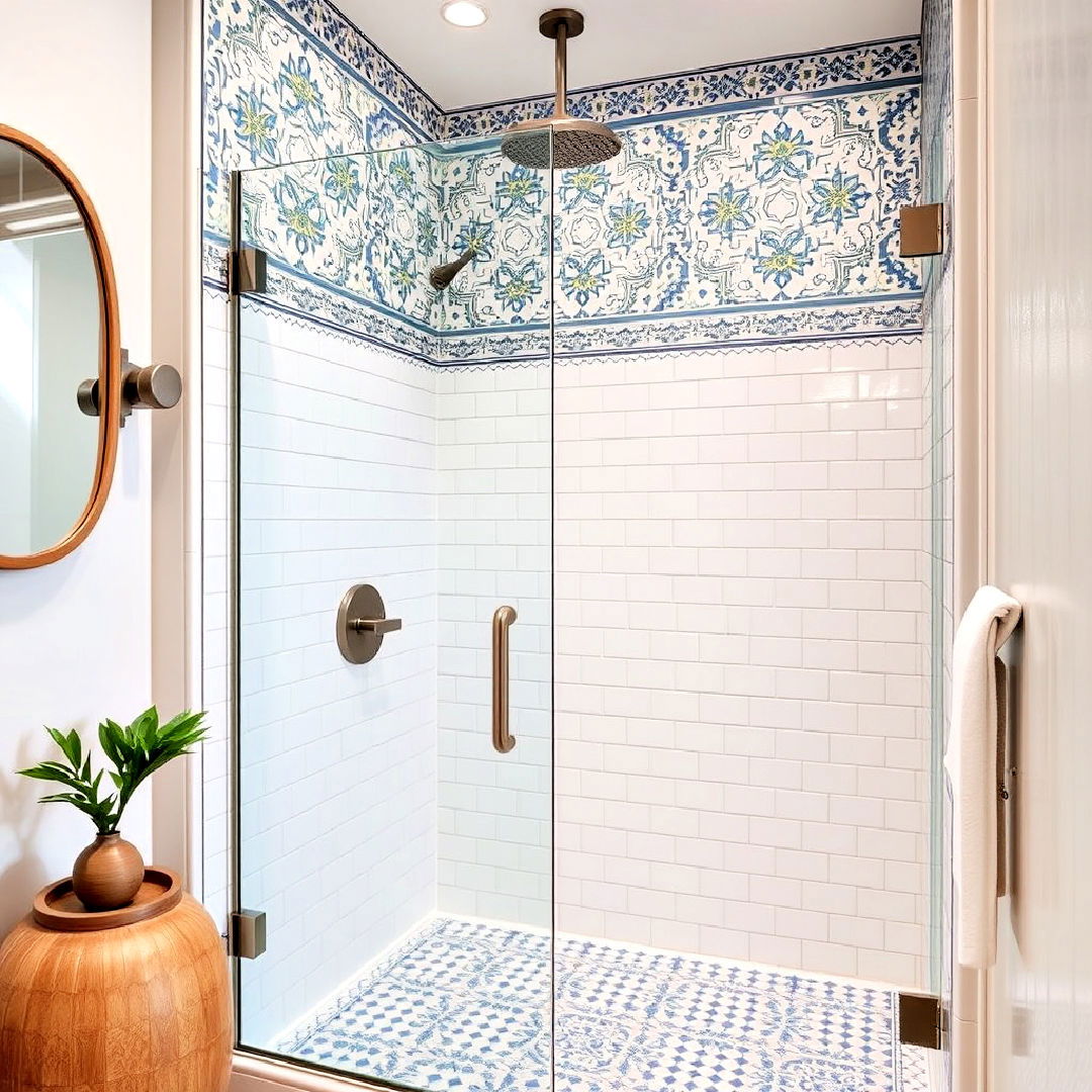 moroccan inspired tiles walk in shower