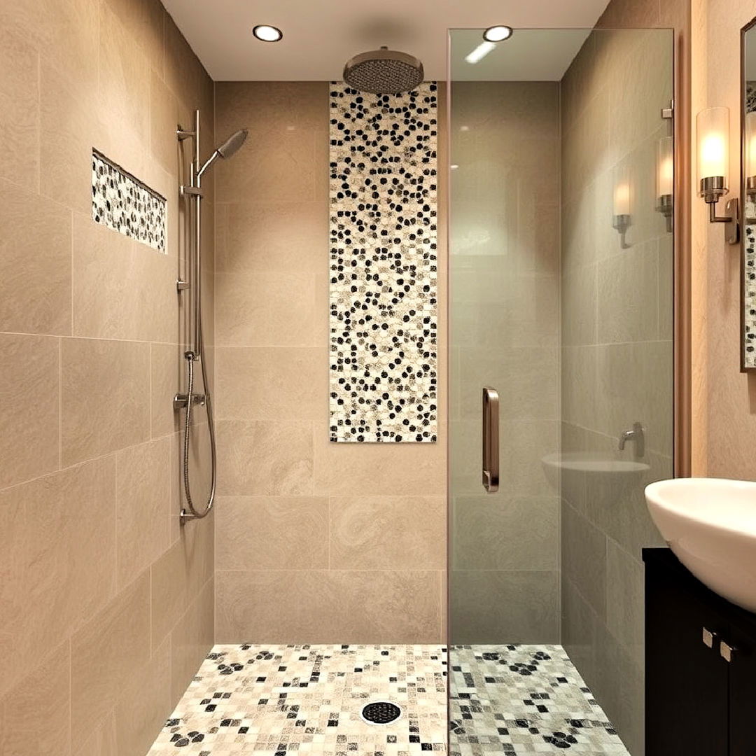 mosaic stone shower accent