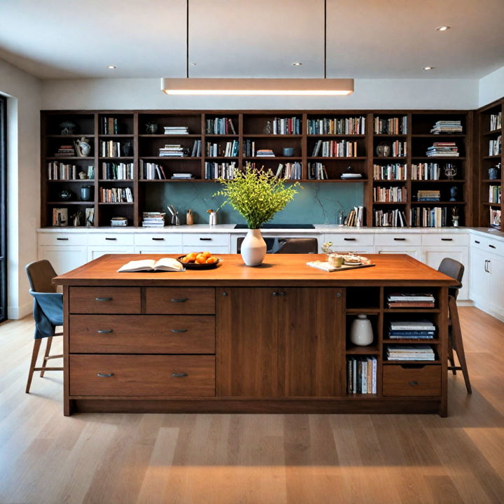 multipurpose island table for library dining room