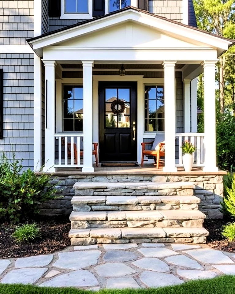 natural stone porch for rustic appeal