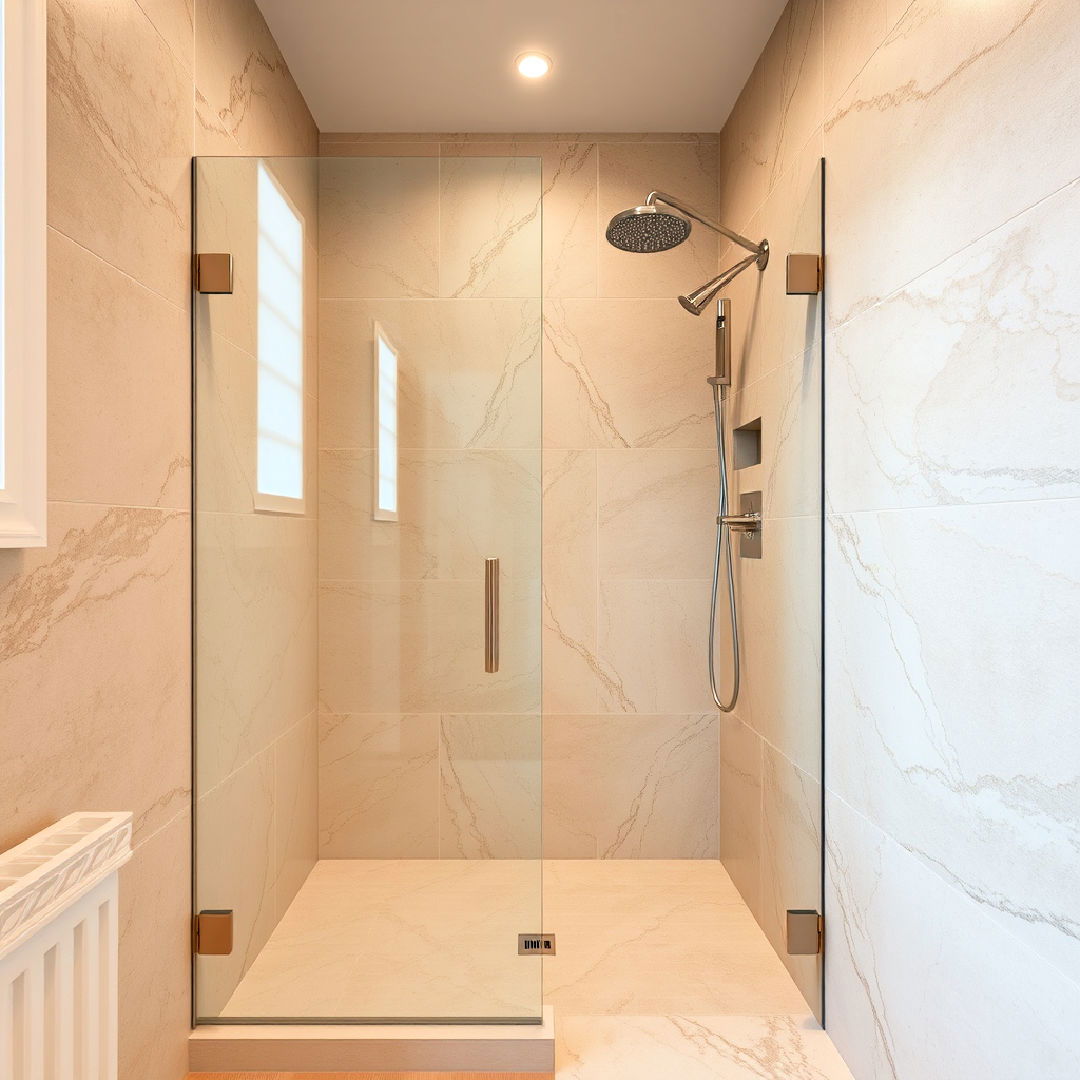 natural stone walk in shower