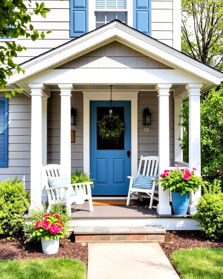 nautical blue themed porch design