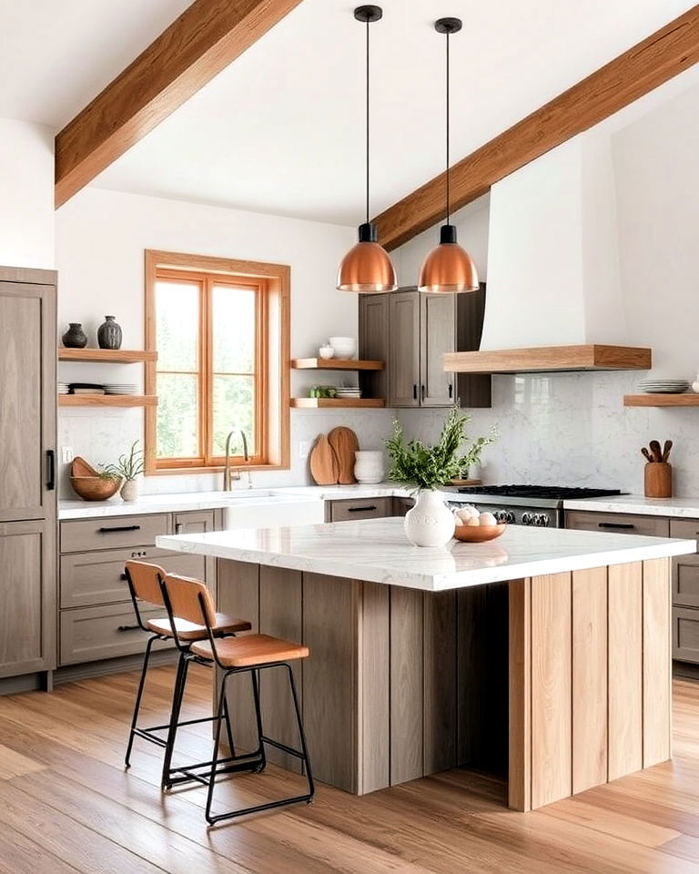 neutral color palette for a mountain house kitchen