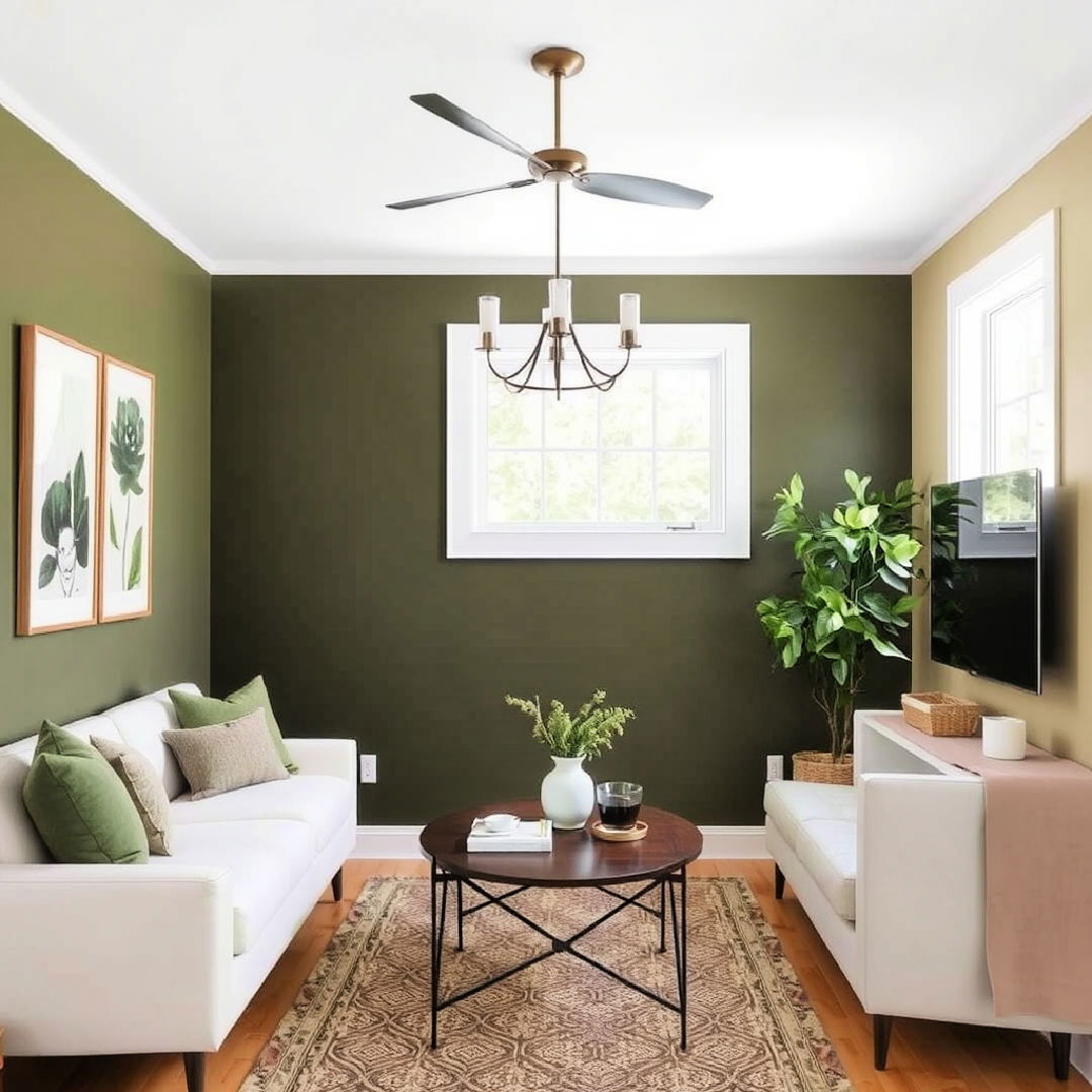 olive green in a small space idea