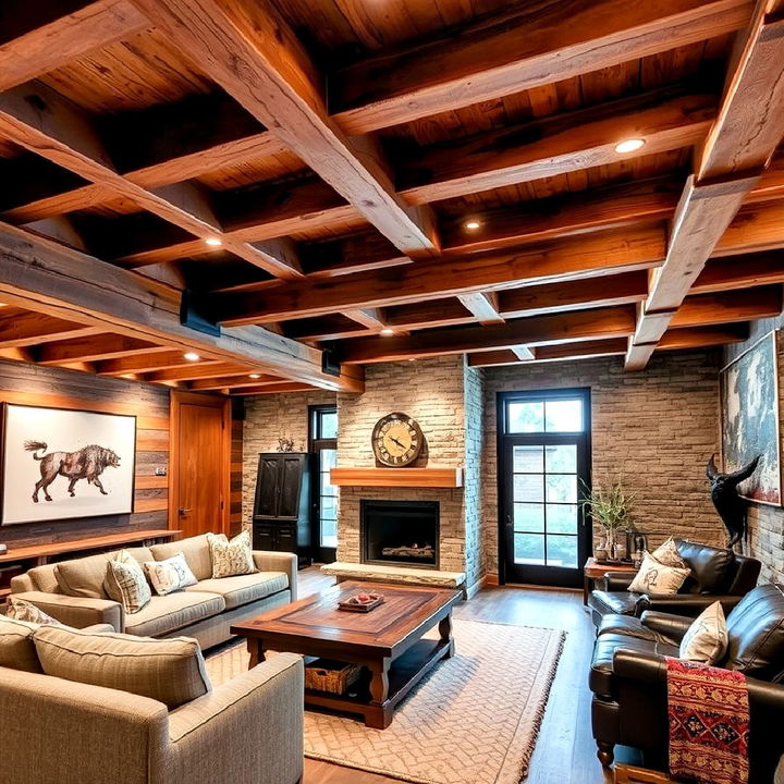 open ceiling beams for added height