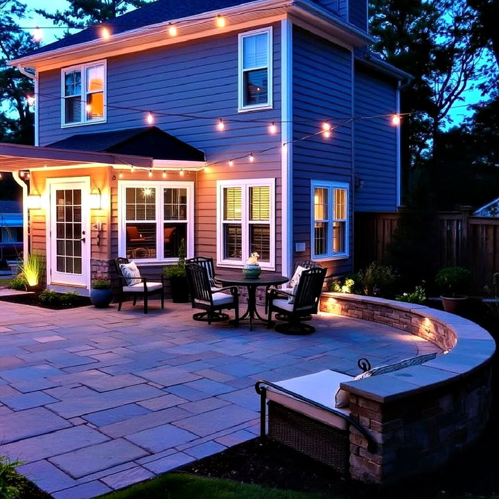 outdoor lighting to brighten up a bluestone patio