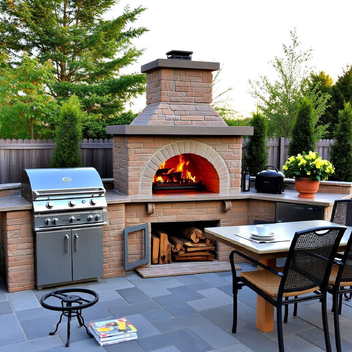 outdoor pizza oven and bbq combo