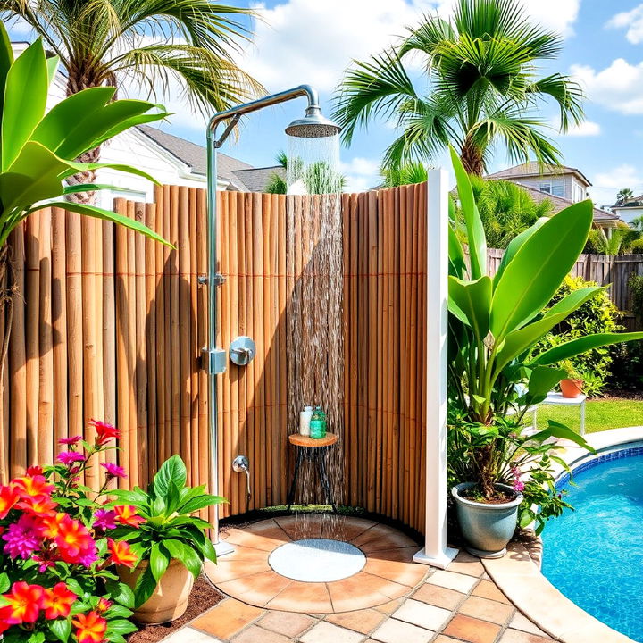 outdoor shower for beach days