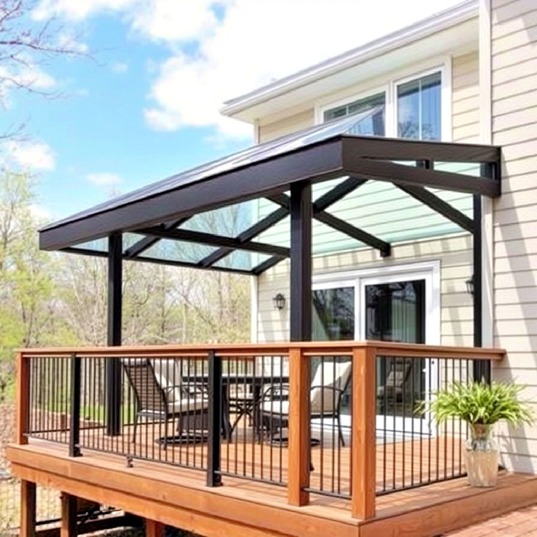 partial glass deck roof for natural light