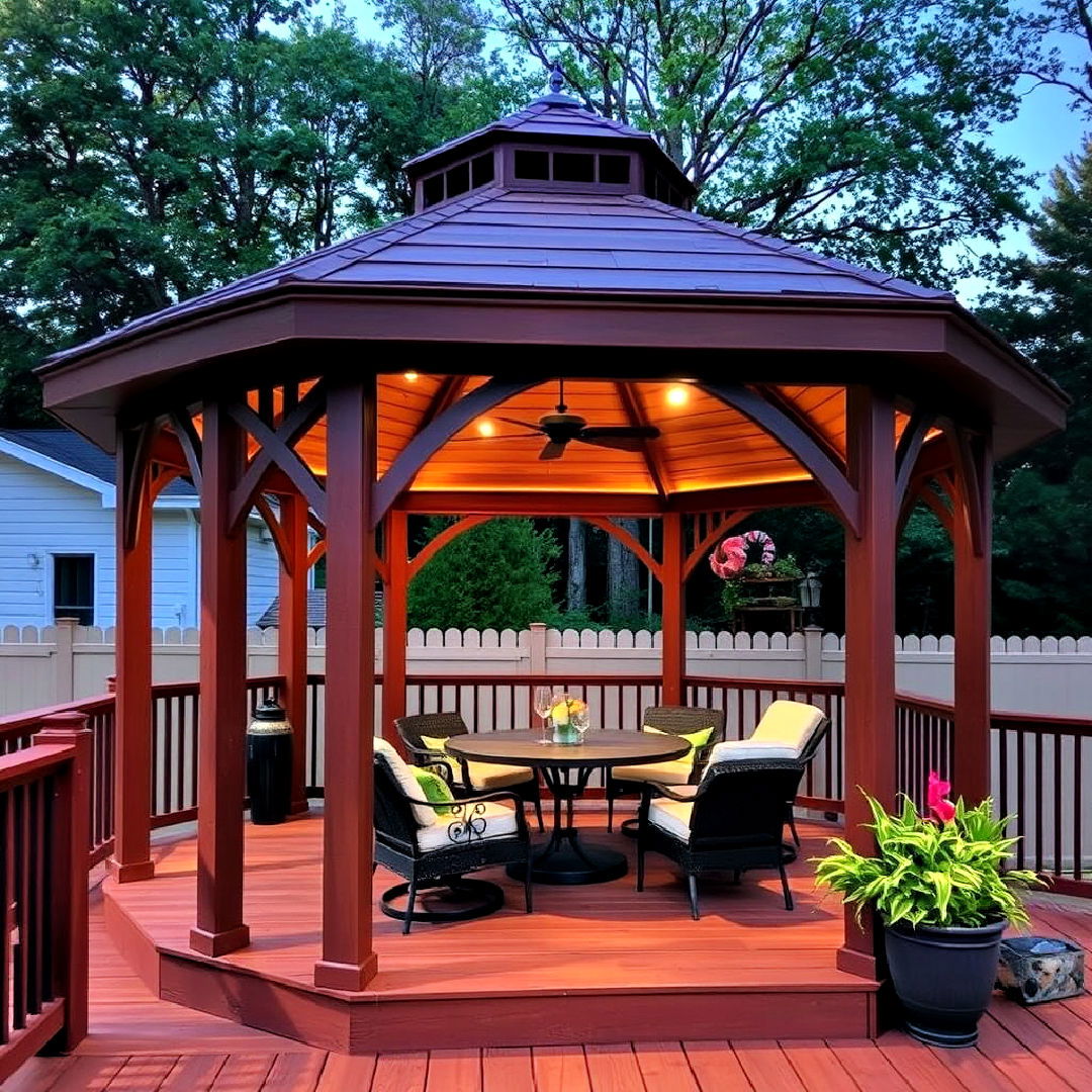 partially covered gazebo deck