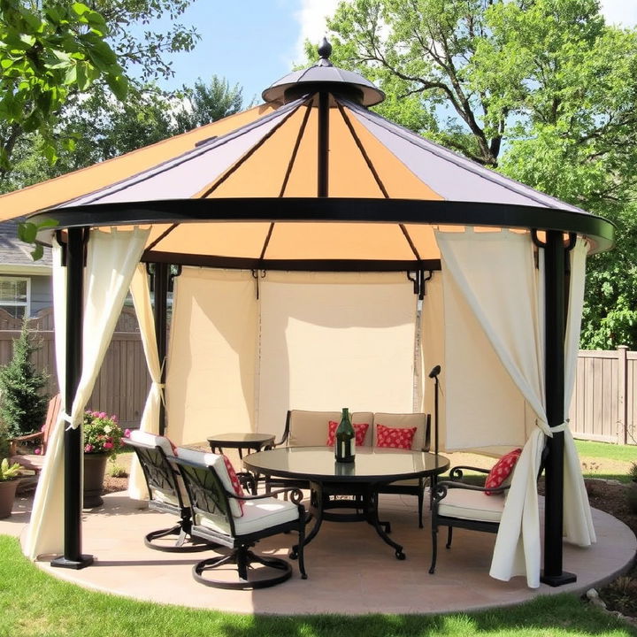 patio gazebo with shade sail extensions